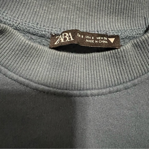 ZARA crop top sweater blue size small cinch feature - Picture 12 of 12